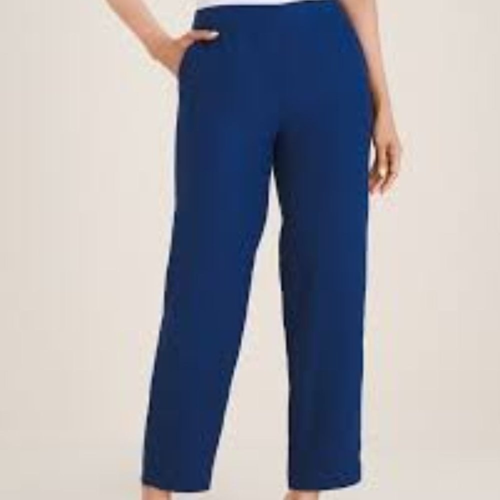 chico navy blue pull on pants